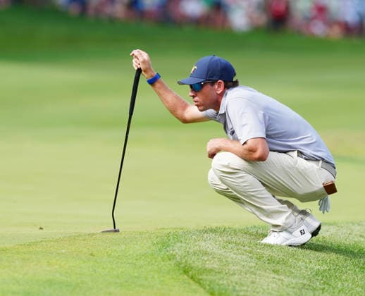SILVIS, IL - JULY 05: PGA, Golf Herren golfer Beth Kohles lines up his putt on the 18th hole during the final round of the John Deere Classic on July 5, 2026, at TPC Deere Run in Silvis, Illinois. (Photo by Brian Spurlock Icon Sportswire) GOLF: JUL 05 PGA John Deere Classic EDITORIAL USE ONLY Icon26070575