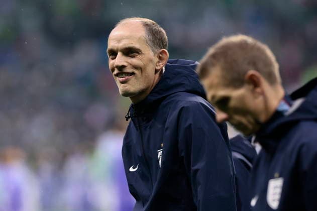 FIFA World Cup, WM, Weltmeisterschaft, Fussball 2026 - Round of 16 - Mexico vs. England England s head coach Thomas Tuchel looks on ahead of the FIFA World Cup 2026 Round of 16 soccer match between Mexico and England, in Mexico City, Mexico, 05 July 2026. Ciudad de Mexico Mexico  Copyright: xJOSExMENDEZx