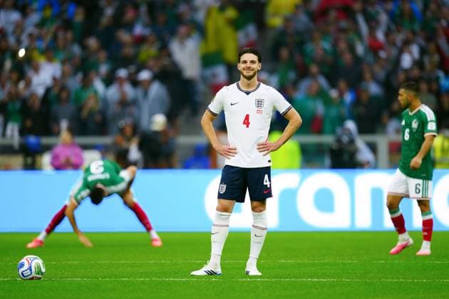 Declan Rice of England Mexico v England, 2026 FIFA World Cup, WM, Weltmeisterschaft, Fussball Round of 16, Football, Azteca Stadium, Mexico City, Mexico - 05 Jul 2026Mexico City Azteca Stadium Mexico  Copyright: xJavierxGarcia Shutterstockx 16975483ap