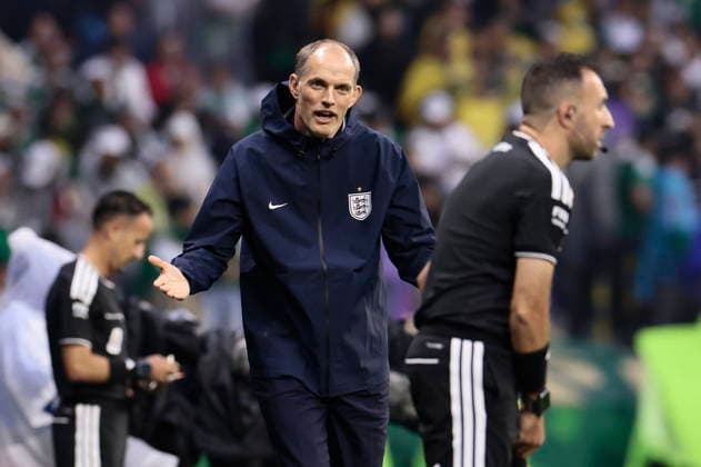 FIFA World Cup, WM, Weltmeisterschaft, Fussball 2026 - Round of 16 - Mexico vs. England England s head coach Thomas Tuchel gestures during the FIFA World Cup 2026 Round of 16 soccer match between Mexico and England, in Mexico City, Mexico, 05 July 2026. Ciudad de Mexico Mexico  Copyright: xJOSExMENDEZx