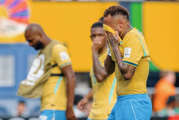 Brazil vs. Norway NOVA JERSEY, NJ - 05.07.2026: BRAZIL VS. NORWAY - Neymar Junior of Brazil laments Brazil& 39;s elimination after the match between Brazil and Norway, valid for the round of 16 of the 2026 World Cup, held at MetLife Stadium in New Jersey, United States. (Photo: Marcelo Machado de Melo Fotoarena) x2980361x  MarceloxMachadoxdexMelo
