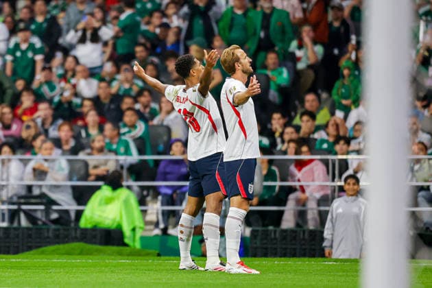 FIFA World Cup, WM, Weltmeisterschaft, Fussball 2026 MEXICO VS ENGLAND FIFA WORLD CUP 2026 MEXICO VS ENGLAND MEXICO VS ENGLAND 05072026 MEXICO CITY, MEXICO. Action photo of Jude Bellingham (L) and Harry Kane (R) of England celebrating a goal, during game of the FIFA World Cup 2026 held at the Estadio Ciudad de Mexico of Mexico City. Foto de accion de Jude Bellingham (I) y Harry Kane (D) de Inglaterra celebrando un gol, durante juego de Copa del Mundo 2026 de la FIFA en el Estadio Ciudad de MÃ xico de la Ciudad de Mexico. PHOTO BY IMAGENSHOP AGENCIA FOTOGRAFICA MEXICO CITY MEXICO CITY MEXICO *** FIFA WORLD CUP 2026 MEXICO VS ENGLAND FIFA WORLD CUP 2026 MEXICO VS ENGLAND MEXICO VS ENGLAND 07 05 2026 MEXICO CITY, MEXICO Action photo of Jude Bellingham (L) and Harry Kane (R) of England celebrating a goal during a match of the 2026 FIFA World Cup held at the Estadio Ciudad de México in Mexico City Action photo of Jude Bellingham (L) and Harry Kane (R) of England celebrating a goal, during a 2026 FIFA World Cup match at the Estadio Ciudad de México in Mexico City. PHOTO BY IMAGENSHOP PHOTO AGENCY MEXICO CITY MEXICO CITY MEXICO Copyright: xYOALIxMARTINEZx