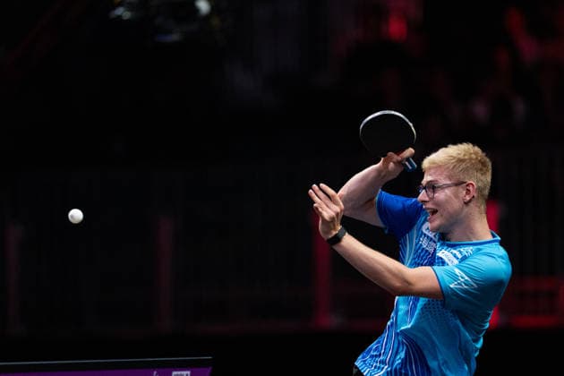 LOS ANGELES, CALIFORNIA - JULY 05: Felix Lebrun of France competes in the Men s Singles Semifinal match against Sora Matsushima of Japan on day 10 of United States Smash 2026 at Ontario Convention Center on July 5, 2026 in Los Angeles, California.  Copyright: xVCGx 111652553011