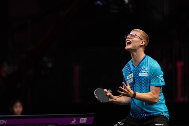 LOS ANGELES, CALIFORNIA - JULY 05: Felix Lebrun of France reacts in the Men s Singles Semifinal match against Sora Matsushima of Japan on day 10 of United States Smash 2026 at Ontario Convention Center on July 5, 2026 in Los Angeles, California.  Copyright: xVCGx 111652553016