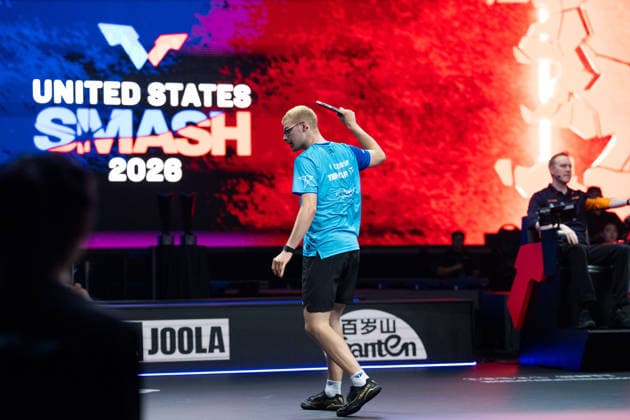 LOS ANGELES, CALIFORNIA - JULY 05: Felix Lebrun of France reacts in the Men s Singles Semifinal match against Sora Matsushima of Japan on day 10 of United States Smash 2026 at Ontario Convention Center on July 5, 2026 in Los Angeles, California.  Copyright: xVCGx 111652552997