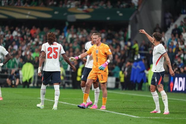 Mexico v England - FIFA World Cup, WM, Weltmeisterschaft, Fussball 2026 - Round of 16 MEXICO CITY, MEXICO - JULY 05: Jordan Pickford (1) of England in action during the FIFA World Cup 2026 Round of 16 match between Mexico and England at Mexico Stadium (Estadio Azteca) in Mexico City, Mexico on July 05, 2026. Juancho Torres Anadolu Mexico City Mexico. Editorial use only. Please get in touch for any other usage.  Copyright: x2026xAnadoluxJuanchoxTorresx