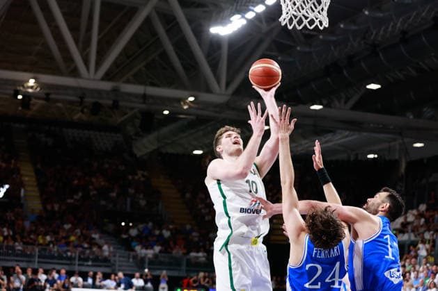 IPA86424132 - 10 Azuolas Tubelis (2002, 211, Forward Center, Zalgiris Kaunas) FIBA Basketball World Cup 2027 European Qualifiers Italy vs. Lithuania, Bologna, July 5, 2026 24 Francesco Ferrari (2005, 205, Forward, Olidata Virtus Bologna) FIBA Basketball World Cup 2027 European Qualifiers Italy vs. Lithuania, Bologna, July 5, 2026 17 Giampaolo Ricci (1991, 202, Forward, EA7 Emporio Armani Milano) FIBA Basketball World Cup 2027 European Qualifiers Italy vs. Lithuania Bologna July 5, 2026 during the FIBA World Cup 2027 European Qualifiers—Italy vs. Lithuania, FIBA World Cup in Bologna, Italy, July 5, 2026  Copyright: xValentinoxOrsini IPAxSportx xx 86424132
