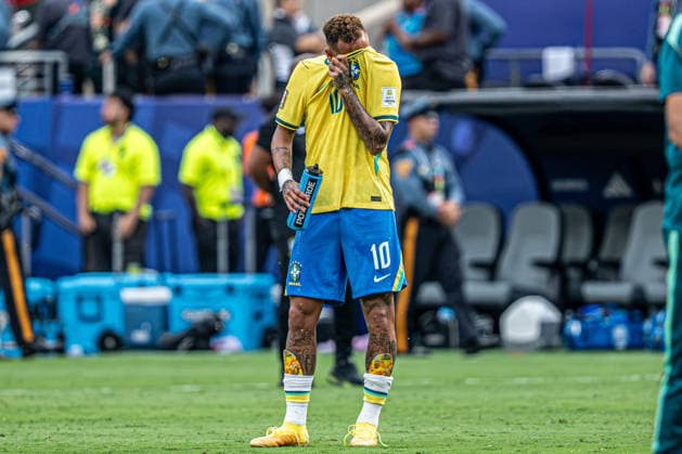 Brazil vs. Norway NOVA JERSEY, NJ - 05.07.2026: BRAZIL VS. NORWAY - Neymar, , during the match between Brazil and Norway, valid for the round of 16 of the 2026 FIFA World Cup, WM, Weltmeisterschaft, Fussball held at MetLife Stadium, in East Rutherford, New Jersey, United States, this Sunday (5). (Photo: Danilo Fernandes Fotoarena) x2980444x  DaniloxFernandes