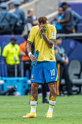 Brazil vs. Norway NOVA JERSEY, NJ - 05.07.2026: BRAZIL VS. NORWAY - Neymar, , during the match between Brazil and Norway, valid for the round of 16 of the 2026 FIFA World Cup, WM, Weltmeisterschaft, Fussball held at MetLife Stadium, in East Rutherford, New Jersey, United States, this Sunday (5). (Photo: Danilo Fernandes Fotoarena) x2980445x  DaniloxFernandes