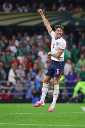 MEXICO CITY, MEXICO - JULY 5: John Stones of England celebrates after England win the FIFA World Cup, WM, Weltmeisterschaft, Fussball 2026 Round Of 16 match between Mexico and England at Mexico City Stadium on July 5, 2026 in Mexico City, Mexico.  Copyright: xMBxMediax