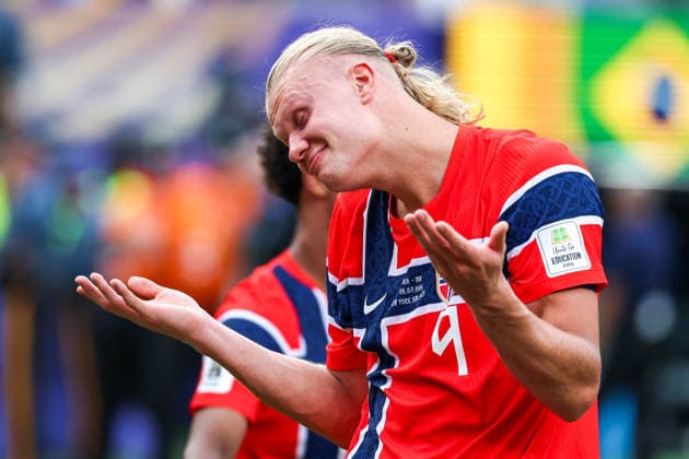 July 5, 2026, East Rutherford, Nj, United States: Erling Haaland player of Norway celebrates qualifying for the quarterfinals after defeating Brazil 2-1 to the Round of 16 match at the FIFA World Cup, WM, Weltmeisterschaft, Fussball at New York New Jersey Stadium, in East Rutherford, United States, on Sunday, July 05, 2026. East Rutherford United States - ZUMAv122 20260705_aap_v122_014 Copyright: xWilliamxVolcovx