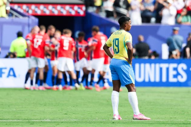 July 5, 2026, USA: Endrick player of Brazil during the Round of 16 match between Brazil and Norway at the FIFA World Cup, WM, Weltmeisterschaft, Fussball at New York New Jersey Stadium, in East Rutherford, United States, on Sunday, July 05, 2026. FIFA World Cup 2026 - Round Of 16 - Brazil V Norway  - ZUMAc233 0860842120st Copyright: xVanessaxCarvalhox