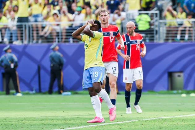 July 5, 2026, USA: Endrick player of Brazil during the Round of 16 match between Brazil and Norway at the FIFA World Cup, WM, Weltmeisterschaft, Fussball at New York New Jersey Stadium, in East Rutherford, United States, on Sunday, July 05, 2026. FIFA World Cup 2026 - Round Of 16 - Brazil V Norway  - ZUMAc233 0860842432st Copyright: xVanessaxCarvalhox