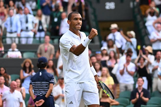 2026 Wimbledon - Felix Auger-Aliassime Felix Auger-Aliassime (CAN) during his fourth round match at the 2026 Wimbledon Championships at the AELTC in London, UK on July 5, 2026. Photo by Corinne Dubreuil ABACAPRESS.COM London  Copyright: xDubreuilxCorinne ABACAx