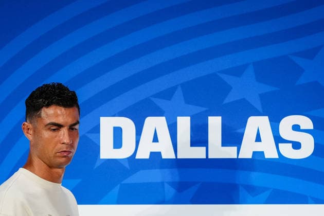 (260706) -- DALLAS, July 6, 2026 -- Cristiano Ronaldo of Portugal attends a press conference, PK, Pressekonferenz ahead of the round of 16 match between Portugal and Spain at the 2026 FIFA World Cup, WM, Weltmeisterschaft, Fussball in Dallas, the United States, on July 5, 2026. ) (SP)U.S.-DALLAS-FOOTBALL-FIFA WORLD CUP-PRESS CONFERENCE-PORTUGAL JiaxHaocheng 