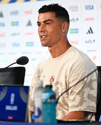 (260706) -- DALLAS, July 6, 2026 -- Cristiano Ronaldo of Portugal attends a press conference, PK, Pressekonferenz ahead of the round of 16 match between Portugal and Spain at the 2026 FIFA World Cup, WM, Weltmeisterschaft, Fussball in Dallas, the United States, on July 5, 2026. ) (SP)U.S.-DALLAS-FOOTBALL-FIFA WORLD CUP-PRESS CONFERENCE-PORTUGAL ChengxMin 
