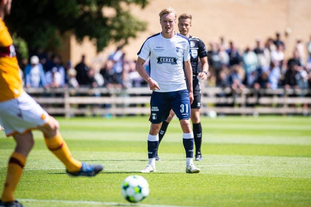 Aarhus GF v Motherwell FC, pre-season test match, Aarhus, Denmark Aarhus, Denmark. 05th, July 2026. Tobias Bech (31) of Aarhus GF seen during a pre-season test match between Aarhus GF and Motherwell FC at the AGF training facility Fredensvang in Aarhus Denmark, Aarhus, Fredensvang  Copyright: xGonzalesxPhoto MortenxKjaerx