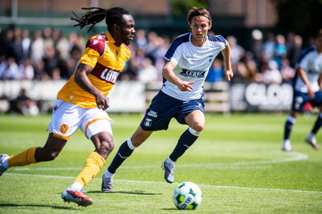 Aarhus GF v Motherwell FC, pre-season test match, Aarhus, Denmark Aarhus, Denmark. 05th, July 2026. Markus Solbakken (7) of Aarhus GF seen during a pre-season test match between Aarhus GF and Motherwell FC at the AGF training facility Fredensvang in Aarhus Denmark, Aarhus, Fredensvang  Copyright: xGonzalesxPhoto MortenxKjaerx