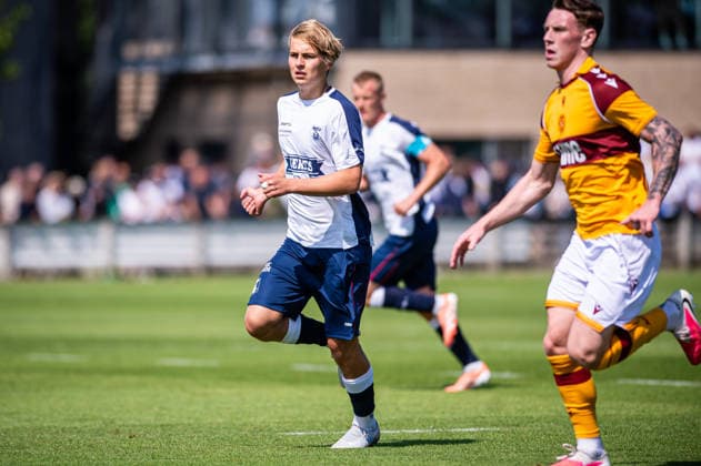 Aarhus GF v Motherwell FC, pre-season test match, Aarhus, Denmark Aarhus, Denmark. 05th, July 2026. Oskar Haugstrup of Aarhus GF seen during a pre-season test match between Aarhus GF and Motherwell FC at the AGF training facility Fredensvang in Aarhus Denmark, Aarhus, Fredensvang  Copyright: xGonzalesxPhoto MortenxKjaerx