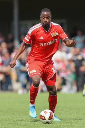 05.07.2026, xtgx, Fussball Testspiel, SV Grün-Weiß Lübben - 1. FC Union Berlin emspor, v.l. Ilyas Ansah (Union Berlin, 10) Freisteller, Einzelbild, Ganzkoerper, single frame (DFL DFB REGULATIONS PROHIBIT ANY USE OF PHOTOGRAPHS as IMAGE SEQUENCES and or QUASI-VIDEO) Lübben
