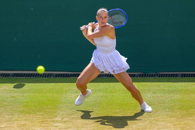 Day Eight: The Championships - Wimbledon 2026 LONDON, ENGLAND JULY 06 - Marta Kostyuk of Ukraine during Ladies Single Fourth Round against JAshlyn Krueger of United States at The Wimbledon Lawn Tennis Championship at Wimbledon on July 06, 2026 in London, England. (Photo by Keeran Marquis)  Copyright: xKeeranxMarquis Fotoarena SPPx Sportspressphoto_SPR186105