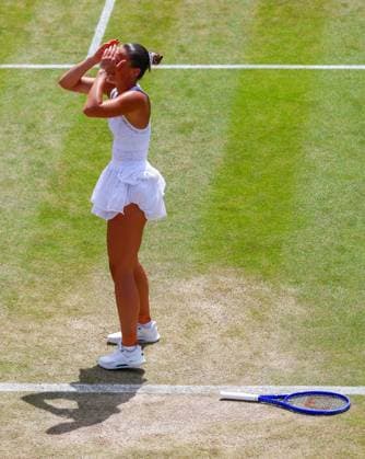 Marta Kostyuk celebrates victory in her fourth round match Wimbledon Tennis Championships, Day 8, The All England Lawn Tennis and Croquet Club, London, UK - 06 Jul 2026London The All England Lawn Tennis and United Kingdom  Copyright: xJamesxMarsh Shutterstockx 16978026at