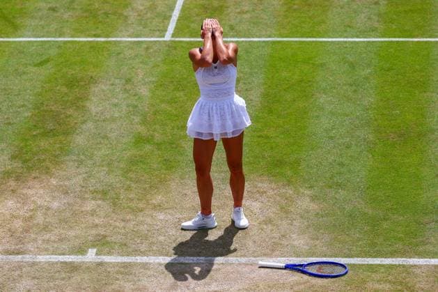 Marta Kostyuk celebrates victory in her fourth round match Wimbledon Tennis Championships, Day 8, The All England Lawn Tennis and Croquet Club, London, UK - 06 Jul 2026London The All England Lawn Tennis and United Kingdom  Copyright: xJamesxMarsh Shutterstockx 16978026av