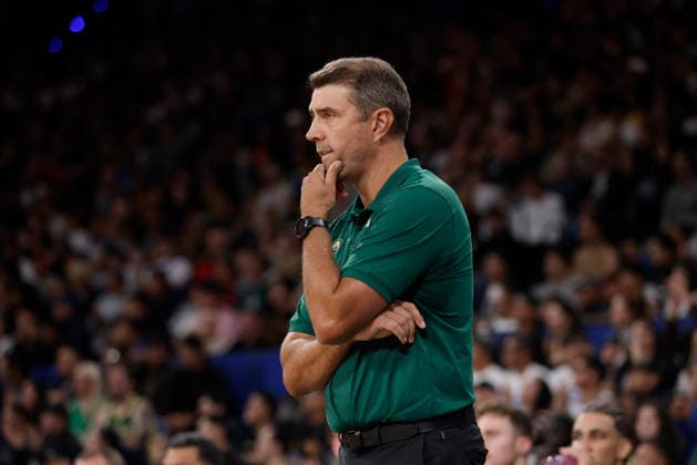 BASKETBALL AUSTRALIA PHILIPPINES, Adam Caporn, head coach of the Australian Boomers is seen during the World Cup qualifier basketball match between Australia and the Philippines at RAC Arena in Perth, Monday, July 6, 2026. ( NO ARCHIVING, EDITORIAL USE ONLY PERTH WESTERN AUSTRALIA AUSTRALIA  Copyright: xRICHARDxWAINWRIGHTx 20260706158940914041