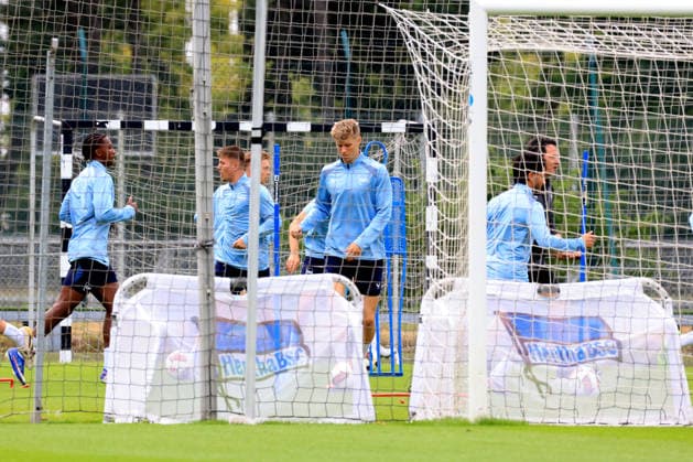 DEU, DFL, 2. FBL Hertha BSC, Training, 06.07.2026, Sportforum, Berlin, DEU, DFL, 2. FBL Hertha BSC, Training, Luca Schuler (Hertha BSC Berlin 18) DFL - regulations prohibit any use of Photographs as image sequences and or quasi-video *** GER, DFL, 2nd Bundesliga Hertha BSC, Training, July 6, 2026, Sportforum, Berlin, GER, DFL, 2nd Bundesliga Hertha BSC, Training, Luca Schuler Hertha BSC Berlin 18 DFL regulations prohibit any use of photographs as image sequences and or quasi-video nordphotoxGmbHx xEngler nph00076