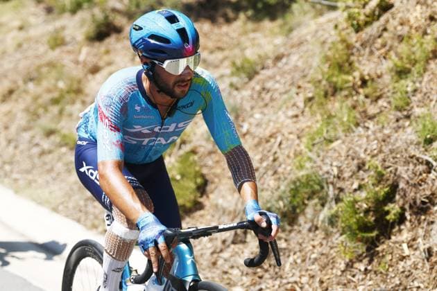 Italian Simone Velasco of XDS Astana Team pictured in action during stage 3 of the 2026 Tour de France cycling race, a stage of 195,9km from Granollers, Spain, to Les Angles, France, Monday 06 July 2026. The 113th edition of the Tour de France starts on Saturday 4 July in Barcelona, Spain, and will finish in Paris, France on the 26th of July. POOLxLUCAxBETTINI  x180505211x