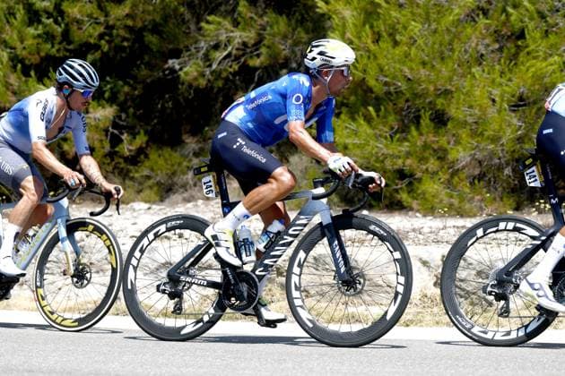 Portuguese Nelson Oliveira of Movistar Team pictured in action during stage 3 of the 2026 Tour de France cycling race, a stage of 195,9km from Granollers, Spain, to Les Angles, France, Monday 06 July 2026. The 113th edition of the Tour de France starts on Saturday 4 July in Barcelona, Spain, and will finish in Paris, France on the 26th of July. POOLxLUCAxBETTINI  x180505230x