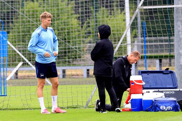 DEU, DFL, 2. FBL Hertha BSC, Training, 06.07.2026, Sportforum, Berlin, DEU, DFL, 2. FBL Hertha BSC, Training, Luca Schuler (Hertha BSC Berlin 18) DFL - regulations prohibit any use of Photographs as image sequences and or quasi-video *** GER, DFL, 2nd Bundesliga Hertha BSC, Training, July 6, 2026, Sportforum, Berlin, GER, DFL, 2nd Bundesliga Hertha BSC, Training, Luca Schuler Hertha BSC Berlin 18 DFL regulations prohibit any use of photographs as image sequences and or quasi-video nordphotoxGmbHx xEngler nph00076