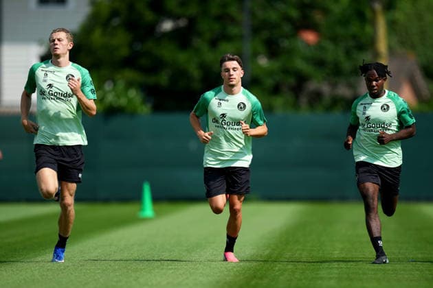 Training Sparta Rotterdam Rotterdam - Milan Zonneveld of Sparta Rotterdam, Luc Nieuwenhuijs of Sparta Rotterdam, Joel Ideho of Sparta Rotterdam during the a training in preperation of the 2026 2027 season. The training is set at Sportpark Nieuw-Terbregge on 6 July 2026 in Rotterdam, The Netherlands. (VK Sportphoto Yannick Verhoeven) Copyright: xYannickxVerhoevenx