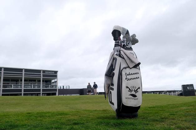 UK: The Genesis Scottish Open at The Renaissance Club, North Berwick, Scotland on 06 July 2026: Pictured: Johannes Vermahn (USA) on the 18th green during a practice round at the Genesis Scottish Open Championship 2026 North Berwick The Renaissance Club Scotland Scotland Copyright: xAlexxToddx
