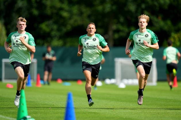 Training Sparta Rotterdam Rotterdam - Nick Verschuren of Sparta Rotterdam, Jens Toornstra of Sparta Rotterdam, Viggo Guit of Sparta Rotterdam during the a training in preperation of the 2026 2027 season. The training is set at Sportpark Nieuw-Terbregge on 6 July 2026 in Rotterdam, The Netherlands. (VK Sportphoto Yannick Verhoeven) Copyright: xYannickxVerhoevenx