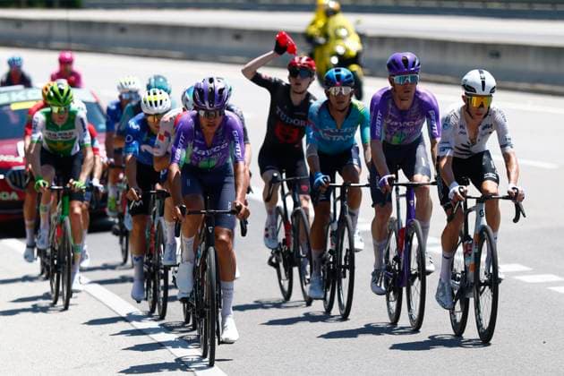 Tour de France 2026 Stage 3 LES ANGLES, FRANCE - JULY 06 : Bennett George (NZL) of NSN Cycling Team during stage 3 of the 113rd edition of Tour de France an UCI World Tour 2.UWT cycling road race stage for Men Elite of 196 km with start in Granollers and finish in Les Agnles on July 6, 2026 in Les Angles, France, 06 07 2026 Les Angles France  Copyright: xLucaxBettinix