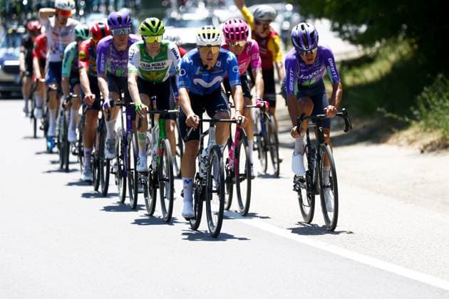 Spanish Raul Garcia Pierna of Movistar Team pictured in action during stage 3 of the 2026 Tour de France cycling race, a stage of 195,9km from Granollers, Spain, to Les Angles, France, Monday 06 July 2026. The 113th edition of the Tour de France starts on Saturday 4 July in Barcelona, Spain, and will finish in Paris, France on the 26th of July. POOLxLUCAxBETTINI  x180507732x