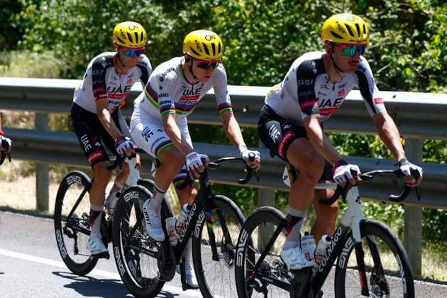 Tour de France 2026 Stage 3 LES ANGLES, FRANCE - JULY 06 : Pogacar Tadej (SLO) of UAE Team Emirates - XRG during stage 3 of the 113rd edition of Tour de France an UCI World Tour 2.UWT cycling road race stage for Men Elite of 196 km with start in Granollers and finish in Les Agnles on July 6, 2026 in Les Angles, France, 06 07 2026 Les Angles France  Copyright: xLucaxBettinix