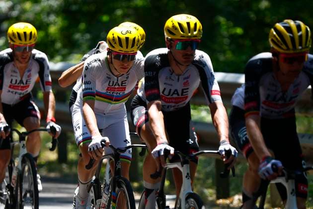 Tour de France 2026 Stage 3 LES ANGLES, FRANCE - JULY 06 : Pogacar Tadej (SLO) of UAE Team Emirates - XRG during stage 3 of the 113rd edition of Tour de France an UCI World Tour 2.UWT cycling road race stage for Men Elite of 196 km with start in Granollers and finish in Les Agnles on July 6, 2026 in Les Angles, France, 06 07 2026 Les Angles France  Copyright: xLucaxBettinix