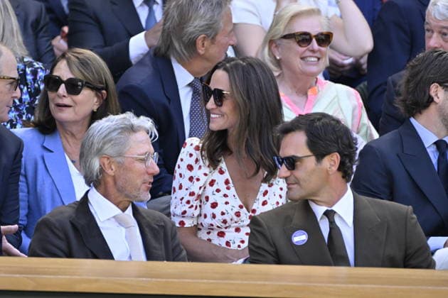 Tennis - Wimbledon 2026 - ITF - The Championships - 06 06 2026 - Tennis - Wimbledon 2026 - ITF - The Championships - 06 06 2026 - Royal Box : Roger Federer - Suisse - Carole Middleton et Pippa Matthews - Angleterre London  Copyright: xChryslenexCaillaud Psnewzx