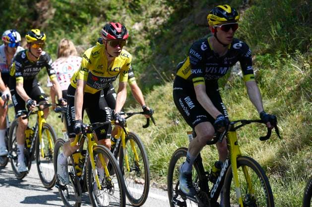 Tour de France 2026 Stage 3 LES ANGLES, FRANCE - JULY 06 : Vingegaard Jonas (DEN) of Team Visma Lease a Bike during stage 3 of the 113rd edition of Tour de France an UCI World Tour 2.UWT cycling road race stage for Men Elite of 196 km with start in Granollers and finish in Les Agnles on July 6, 2026 in Les Angles, France, 06 07 2026 Les Angles France  Copyright: xLucaxBettinix