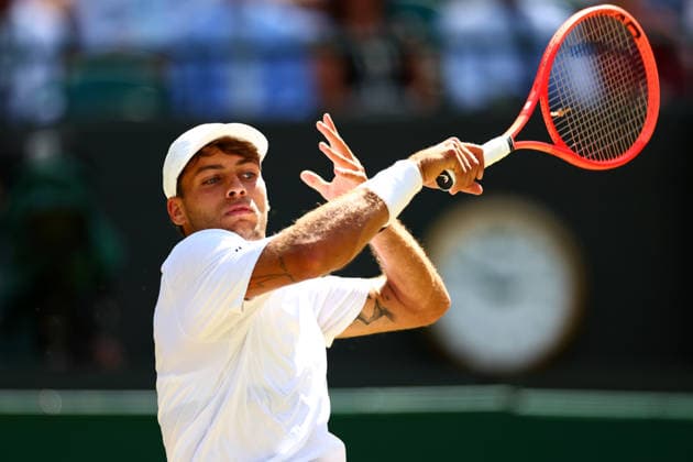Flavio Cobolli during his third round match Wimbledon Tennis Championships, Day 8, The All England Lawn Tennis and Croquet Club, London, UK - 06 Jul 2026London The All England Lawn Tennis and United Kingdom  Copyright: xJamesxMarsh Shutterstockx 16978026cr