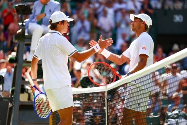 Flavio Cobolli celebrates victory in his third round match against Alex De Minaur Wimbledon Tennis Championships, Day 8, The All England Lawn Tennis and Croquet Club, London, UK - 06 Jul 2026London The All England Lawn Tennis and United Kingdom  Copyright: xJamesxMarsh Shutterstockx 16978026dx