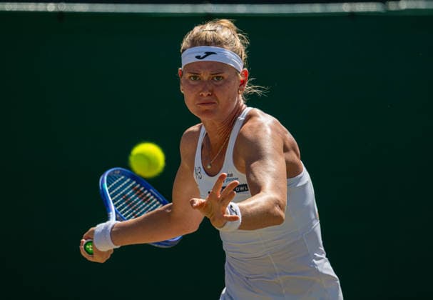 Tennis - Wimbledon Championship 2026 - Day 8 LONDON, ENGLAND - Monday, July 6, 2026: Marie Bouzkova (CZE) during the Ladies Singles Fourth Round match on Day Eight of The Championships Wimbledon 2026 at the All England Lawn Tennis and Croquet Club. (Photo by Kirsten Holst Propaganda) LONDON All England Lawn Tennis and Croq GREATER LONDON ENGLAND  Copyright: xKirstenxHolstx 2026-07-06-020-Wimbledon_Day_8