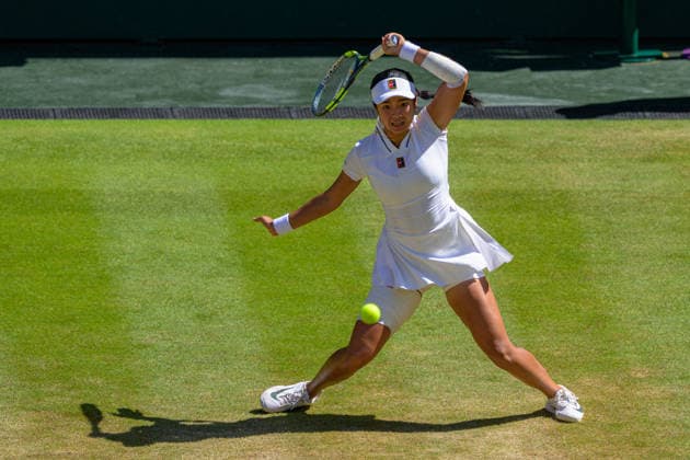 Day Eight: The Championships - Wimbledon 2026 LONDON, ENGLAND JULY 06 - Alexandra Eala of Philippines during Ladies Single Fourth Round against Jasmine Paolini of Italy at The Wimbledon Lawn Tennis Championship at Wimbledon on July 06, 2026 in London, England. (Photo by Keeran Marquis)  Copyright: xKeeranxMarquis Fotoarena SPPx Sportspressphoto_SPR186231