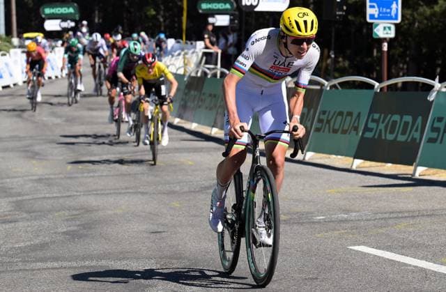 Slovenian Tadej Pogacar of UAE Team Emirates XRG on his way to win stage 3 of the 2026 Tour de France cycling race, a stage of 195,9km from Granollers, Spain, to Les Angles, France, Monday 06 July 2026. The 113th edition of the Tour de France starts on Saturday 4 July in Barcelona, Spain, and will finish in Paris, France on the 26th of July. DAVIDxPINTENS  x180515132x
