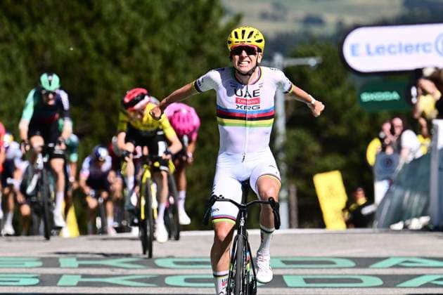 Tour de France 2026 Stage 3 LES ANGLES, FRANCE - JULY 06 : Pogacar Tadej (SLO) of UAE Team Emirates - XRG wins during stage 3 of the 113rd edition of Tour de France an UCI World Tour 2.UWT cycling road race stage for Men Elite of 196 km with start in Granollers and finish in Les Angles on July 6, 2026 in Les Angles, France, 06 07 2026 Les Angles France  Copyright: xPeterxDexVoechtx