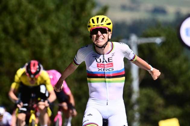 Tour de France 2026 Stage 3 LES ANGLES, FRANCE - JULY 06 : Pogacar Tadej (SLO) of UAE Team Emirates - XRG wins during stage 3 of the 113rd edition of Tour de France an UCI World Tour 2.UWT cycling road race stage for Men Elite of 196 km with start in Granollers and finish in Les Angles on July 6, 2026 in Les Angles, France, 06 07 2026 Les Angles France  Copyright: xPeterxDexVoechtx