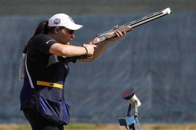 IPA86441104 - Sara Bongini of Italy competes on the second day of the ISSF World Cup Shotgun event at the Concaverde Shooting Range on July 6, 2026, in Lonato del Garda, Italy.  Copyright: xRichardxMorgano IPAxSportx xx 86441104