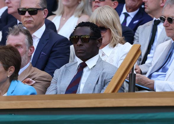 6th July 2026; All England Lawn Tennis and Croquet Club, London, England; Wimbledon Tennis Tournament, Day Eight; President of the Royal Academy of Dramatic Art David Harewood OBE in the royal box JohnxPatrickxFletcher